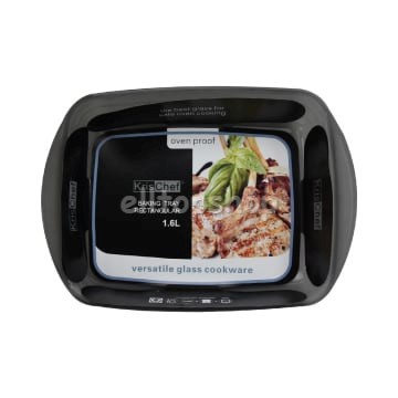 LOYANG KACA PERSEGI 800ML , 1.6 LTR , 2 LTR LOYANG PASTA / LOYANG AYAM PANGGANG KRISCHEF