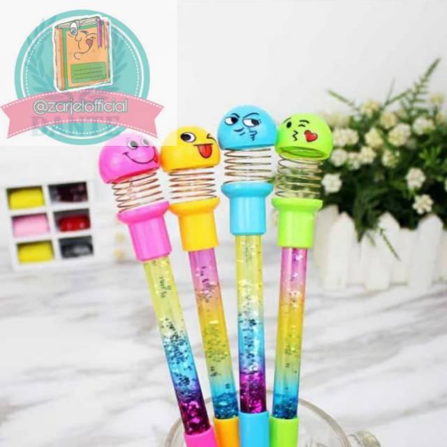 

Pulpen gel gliter air crystal motif smaille -satuan