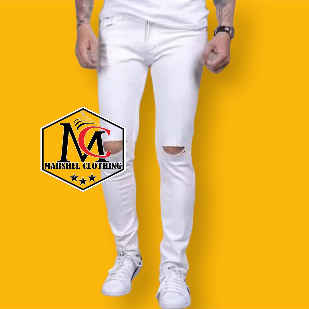 RCL - CELANA JEANS PRIA BIOBLITS SOBEK LUTUT ROBEK RIPPED SOFT JEANS PREMIUM SIZE 27-34 S.M.L.XL