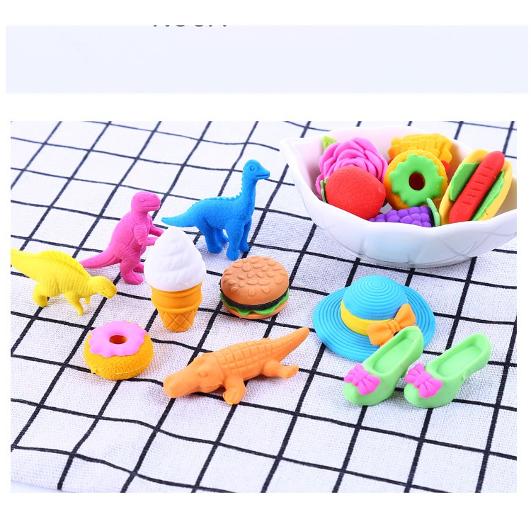 

WW 32 A ISI 4PC PENGHAPUS KECIL MINI LUCU IMUT ERASER BUAH DINO ROBOT