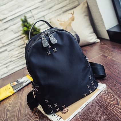 AND / COD / Tas Ransel Wanita Impor Tas Sekolah Hitam Polos Murah Backpack Perempuan Fashion Terkini T243