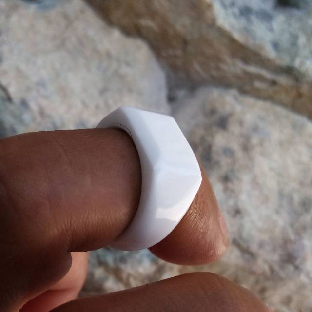 Langka!  Ring Cincin Giok Snow Jade Aceh Model Petak Atas Kualitas Super