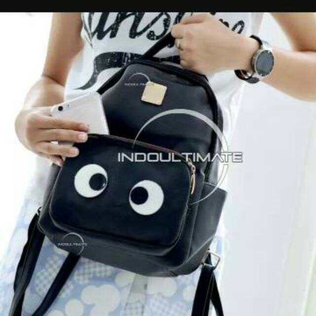 Ultimate Tas Ransel Wanita JN-3500 - Black / Tas Cewek Backpack Korea Import Batam Murah Branded