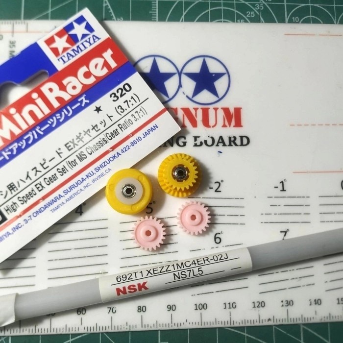 Tamiya Gear Set ( 3.7 : 1 ) For Ma / Ms Modif / Gear Floating Kuning