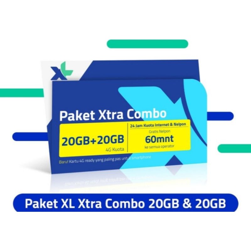 Kartu Perdana Internet XL Paket XTRA Combo Lite Kuota 40GB(20GB+20GB)