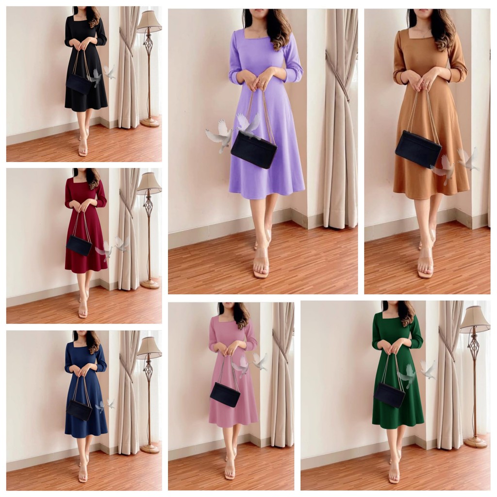 DRESS DAHAYU DRESS SCUBA PREMIUM JUMBO XXL LD110CM POLOS DRESS KOREAN STYLE SUMMER DRESS WANITA MINI