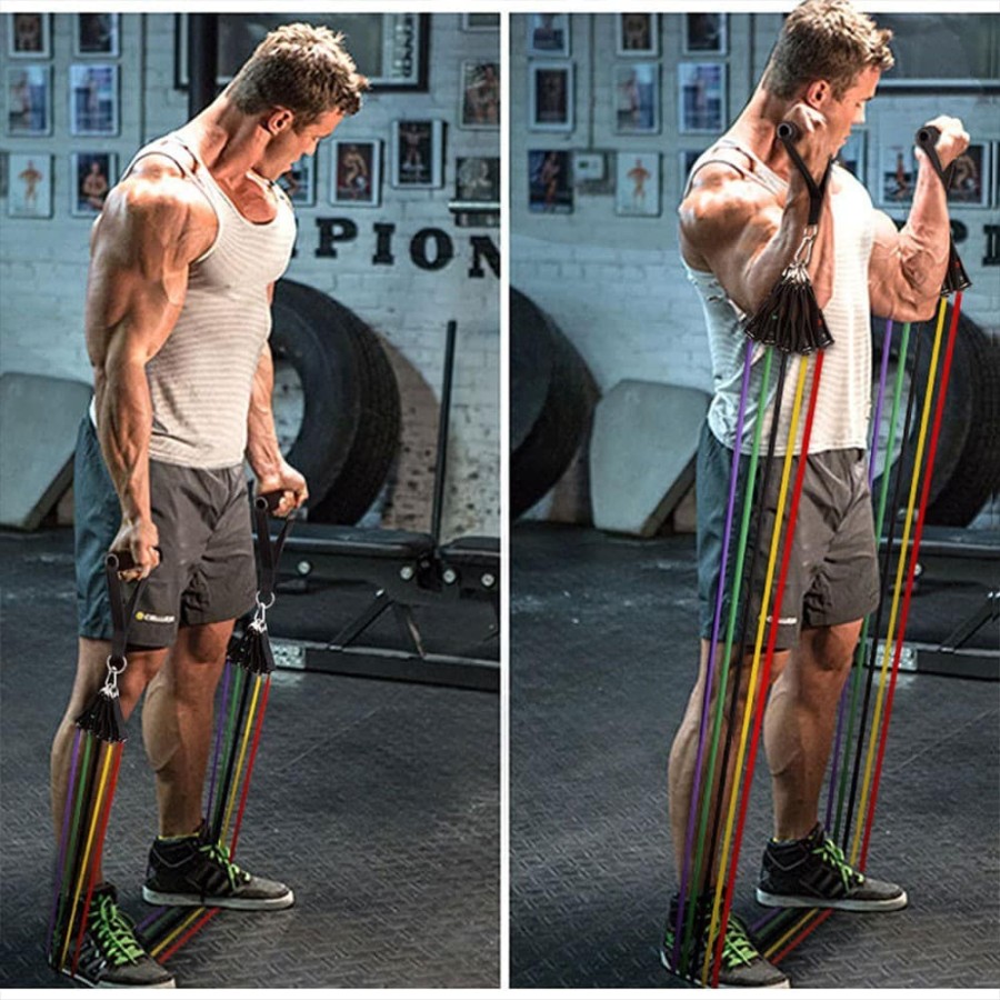 Resistance Band Bands Tube Tubes Set Alat Fitness Portable Workout gym
