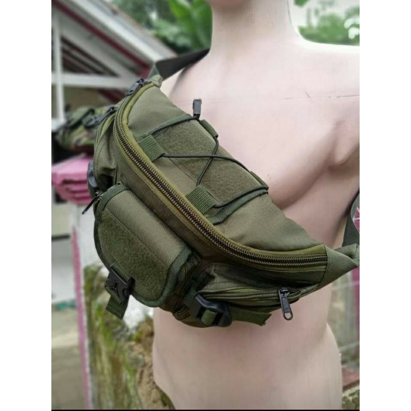 Afd crocodile T08 waistbag tas selempang pria tactical army