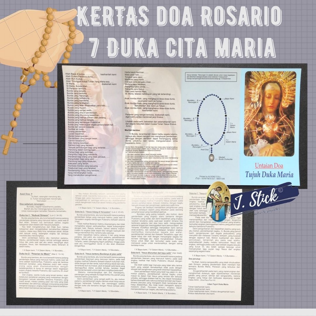 KERTAS DOA ROSARIO 7 DUKACITA MARIA