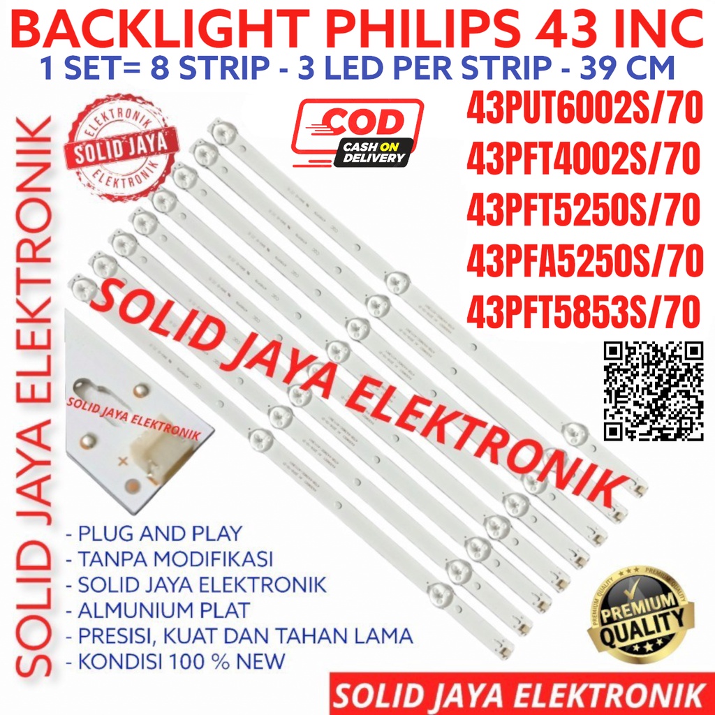 BCKLIGHT TV LED PHILIPS 43 INC 43PUT6002 43PFT4002 43PFT5250 43PFA5250 43PFT5853 43PUT6002S 43PFT4002S 43PFT5250S 43PFA5250S 43PFT5853S 43PUT 43PFT 43PFA LAMPU BL 3K 3V 43INC 43IN 43PUT6002S/70 43PFT4002S/70 43PFT5250S/70 43PFA5250/S70 43PFT5853S/70 43IN