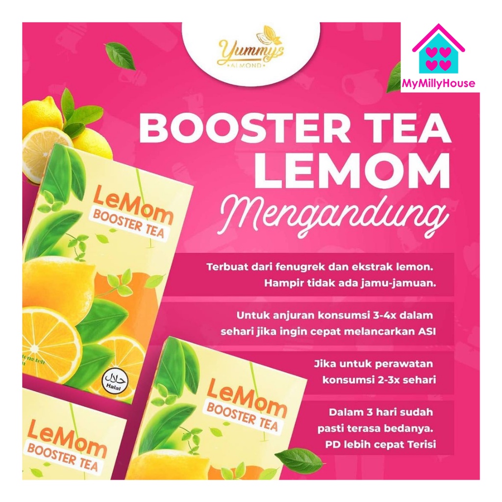 LEMOM BOOSTER TEA / TEH PELANCAR ASI BOOSTER LEMON LYCHEE LECI HERBAL FENUGREEK ALMOM