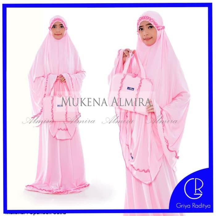 Mukena / Telekung / Prayerset /Sajadah/ Putih /Almira / Spandek sutra - Putih