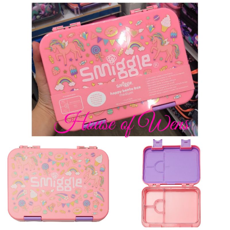 SMIGGLE FIESTA MEDIUM BENTO LUNCHBOX ORIGINAL - KOTAK MAKAN BENTO