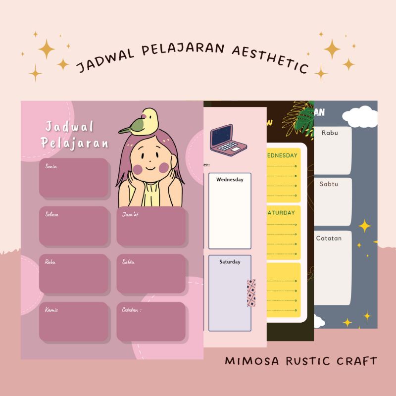 

Sticker Jadwal Pelajaran Aesthetic Poster Hiasan Dinding