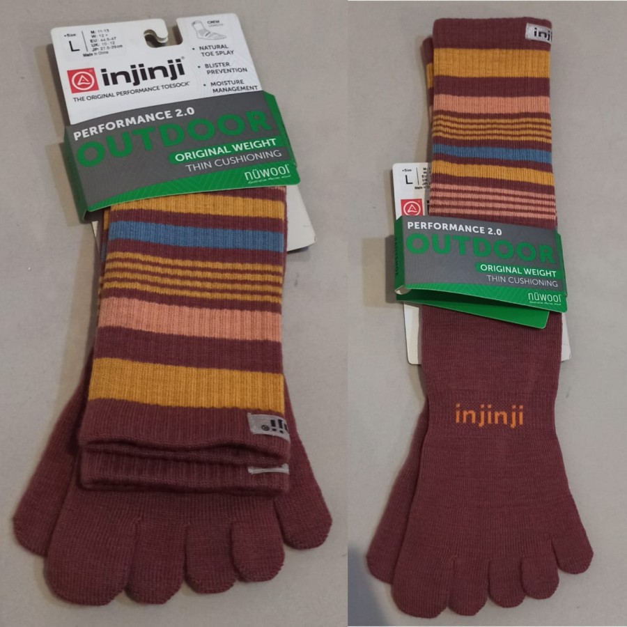 INJINJI Outdoor Midweight Crew NuWool -SIZE L - kaos kaki anti blister - RSW