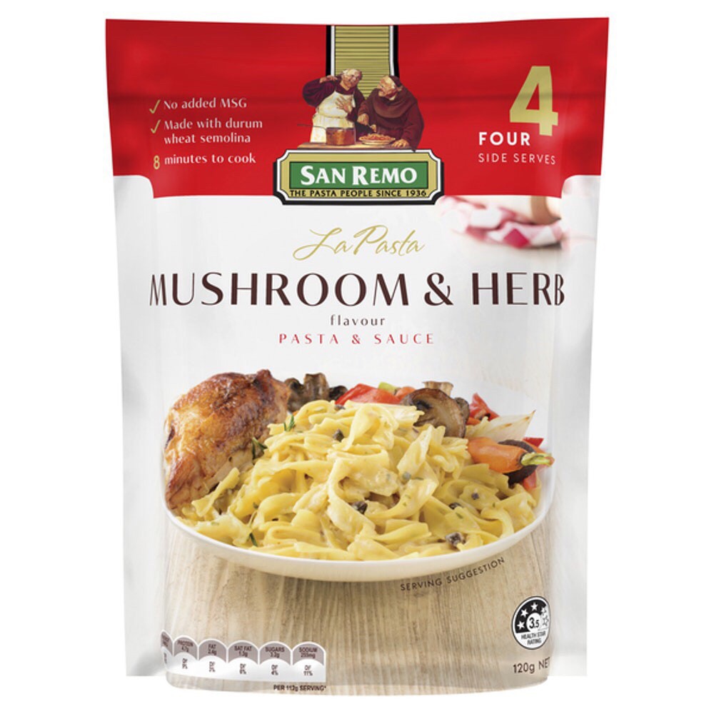 SAN REMO LA PASTA MUSHROOM &amp; HERB 120 gram