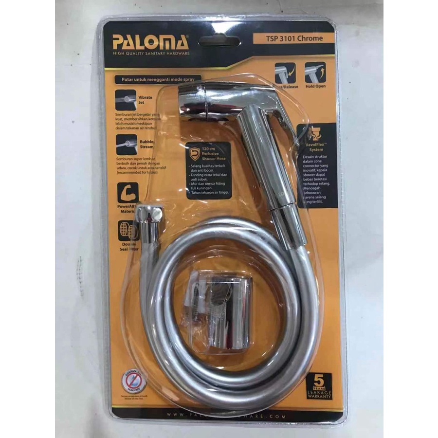 PALOMA TSP 3101 TOILET SHOWER JET WASHER NEW CHROME SHOWER CEBOK 2 MODE SEMPROTAN JET DAN BUBLE STREAM