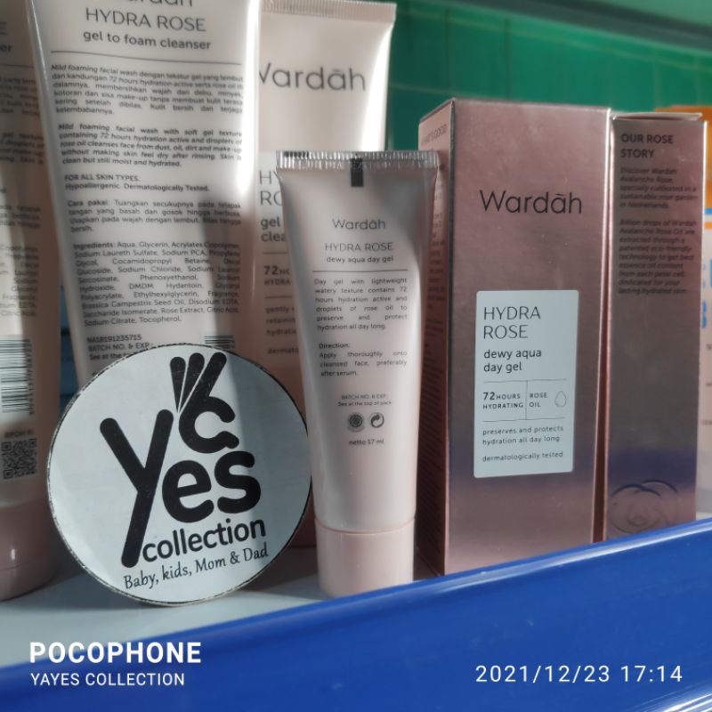 Wardah Hydra Rose Dewy aqua day Moisture Rich Day Night Serum 30 ml Petal Infused Toner Gel to Foam Cleanser 100 ml Sabun Cuci Muka Cream Siang Krim Malam Wajah Kulit Kering Kusam