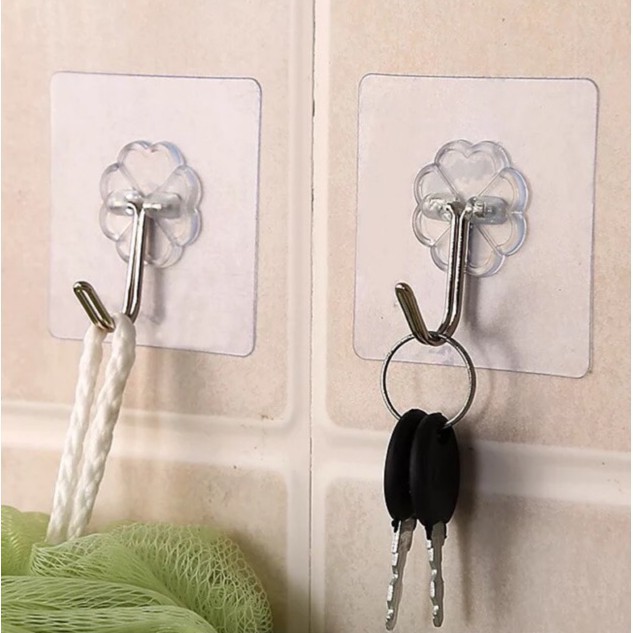 TRANSPARANT HOOK Gantungan Baju / Gantungan Kamar Mandi / Gantungan hook tempel (Valensia)