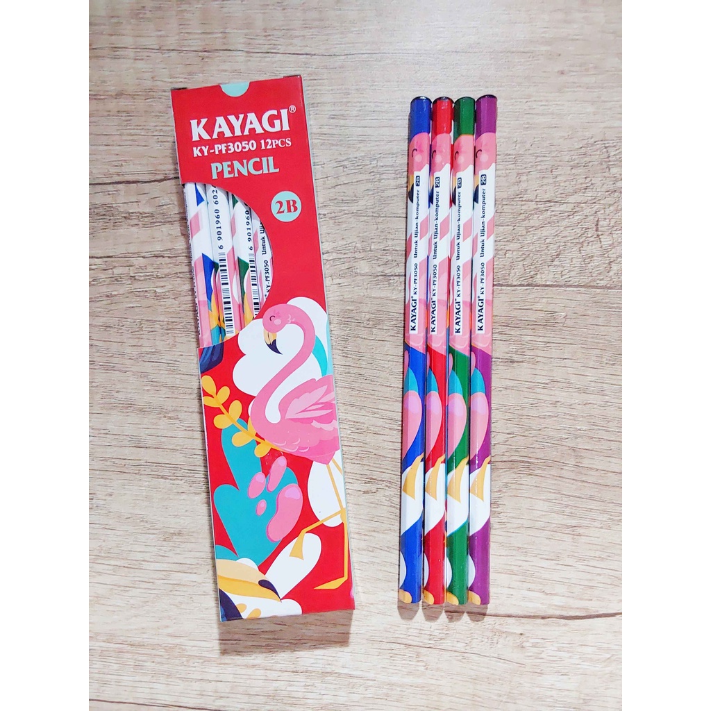

(PAK) Pensil Kayagi 2B KY-PF3050 / Pensil Kayagi / Kayagi Motif Hewan / 2B 1 Box 12 Pcs