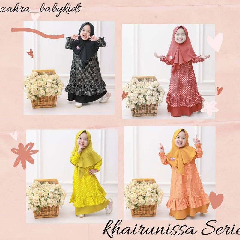 KHAIRUNISSA AZ-ZAHRA GAMIS BAYI ANAK JERSEY POLKADOT