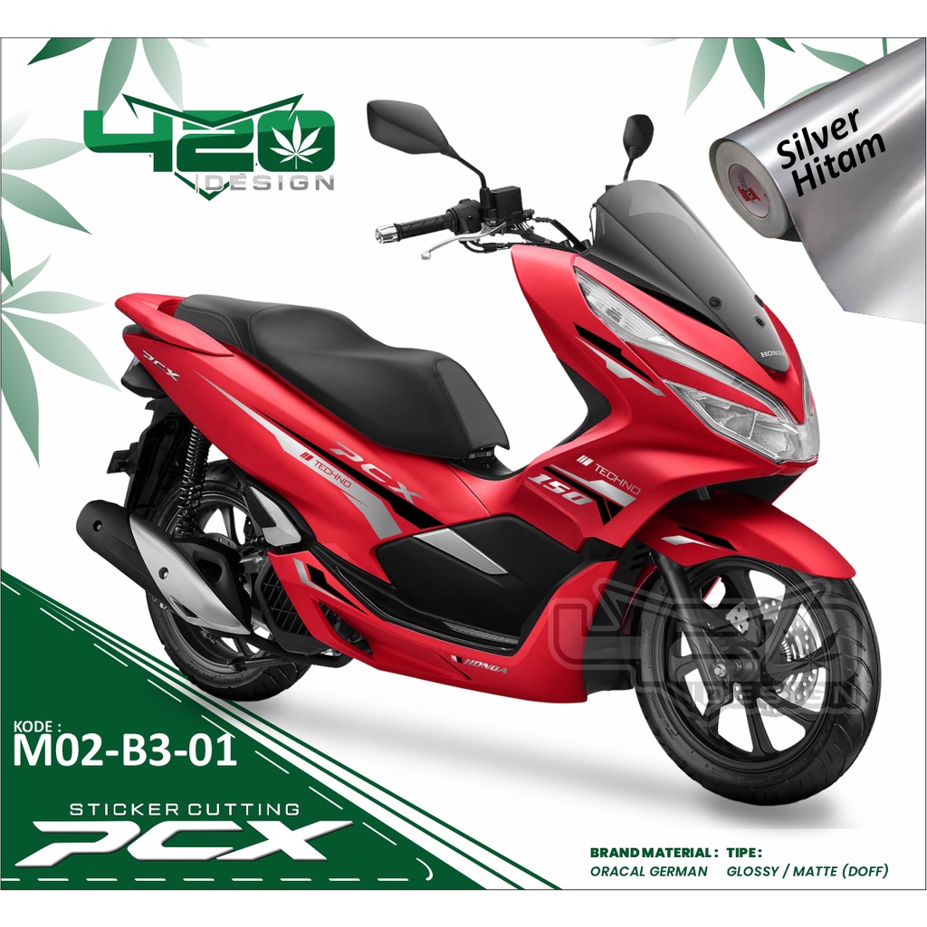 STIKER LIS KATING PCX 150  - STRIPING CUTTING PCX 150 VARIASI 2 WARNA BODY MERAH - PCXM