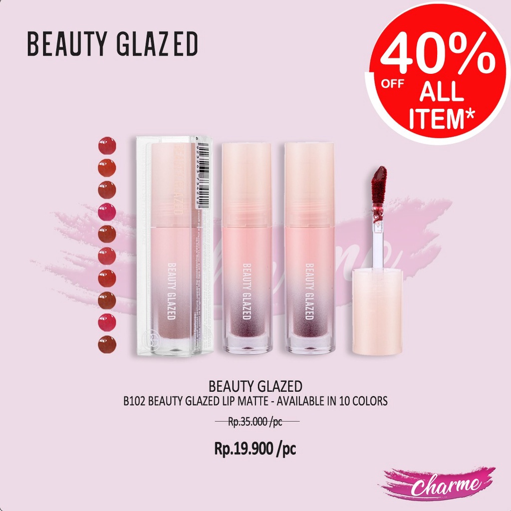 (READY&amp;ORI) Beauty Glazed Soft Fog Lip Gloss Lipstick Lipstik B102