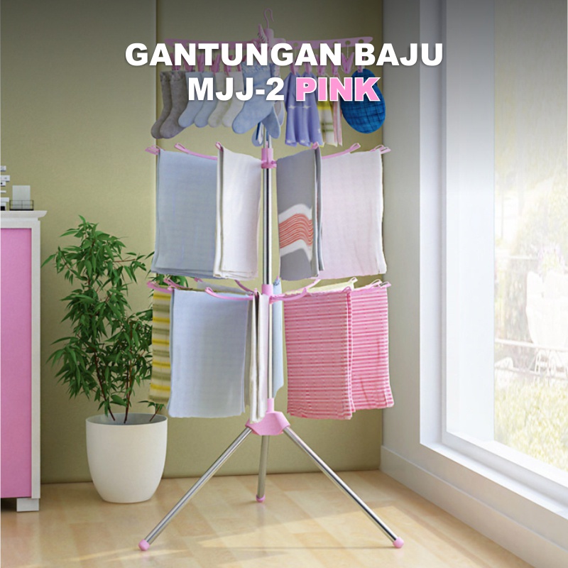 Jemuran Baju Lipat 3 Susun Jemuran Baju Bayi Jemuran Handuk Jemuran 3 Tingkat Rak gantungan Jemuran baju stainless murah Jemuran baju 2 susun bisa untuk Indoor dan Outdoor