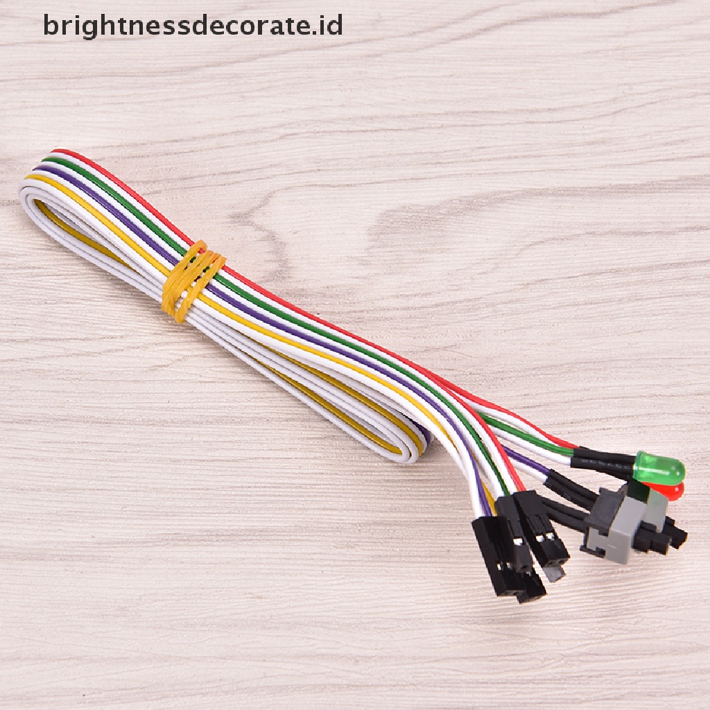 Kabel Power Motherboard Komputer Pc Atx 2 Switch On / Off / Reset Dengan Lampu Led Ukuran 68cm