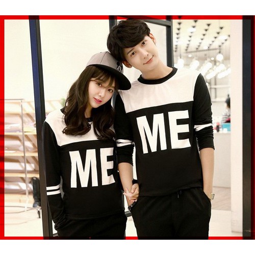 [Cp T Shirt ME CL] baju couple babyterry hitam kombi putih