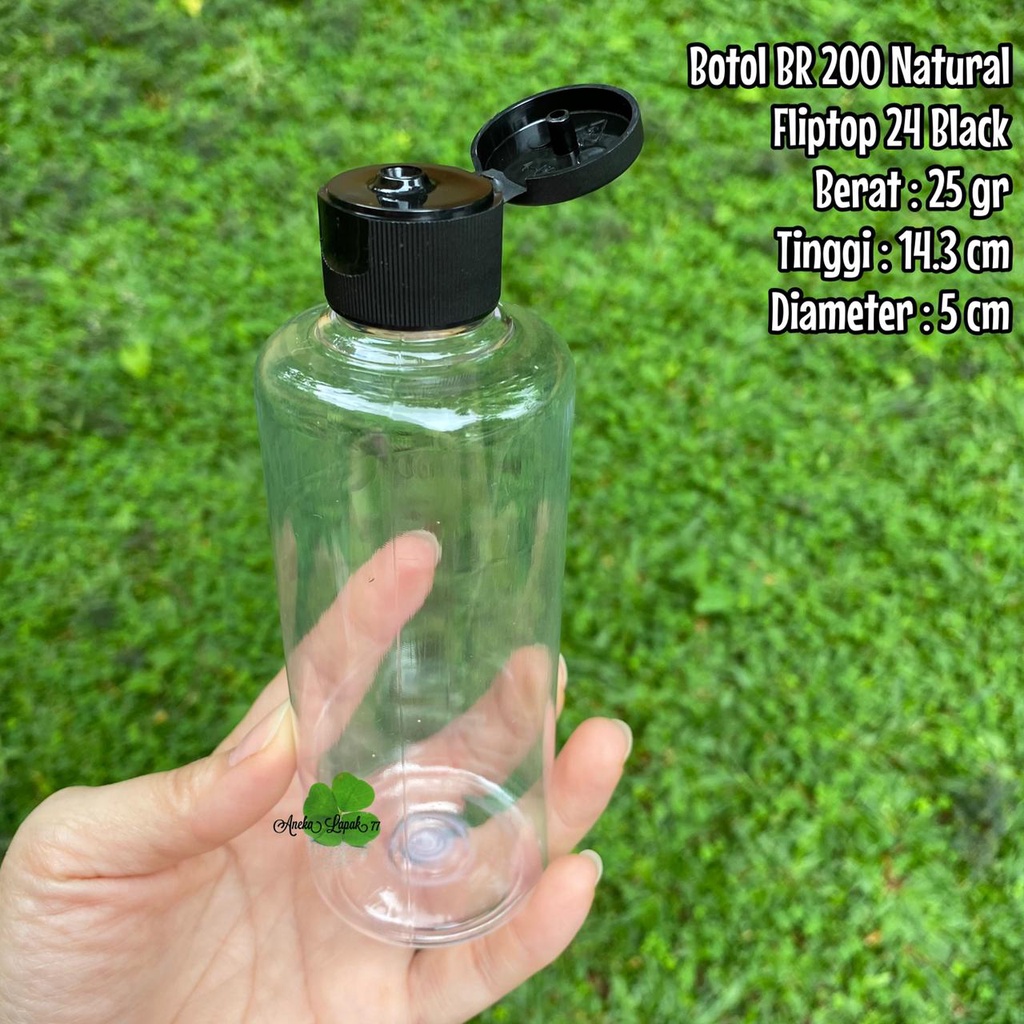 Botol FLIPTOP 200 ml Transparan Bening flip botol plastik 200 ml