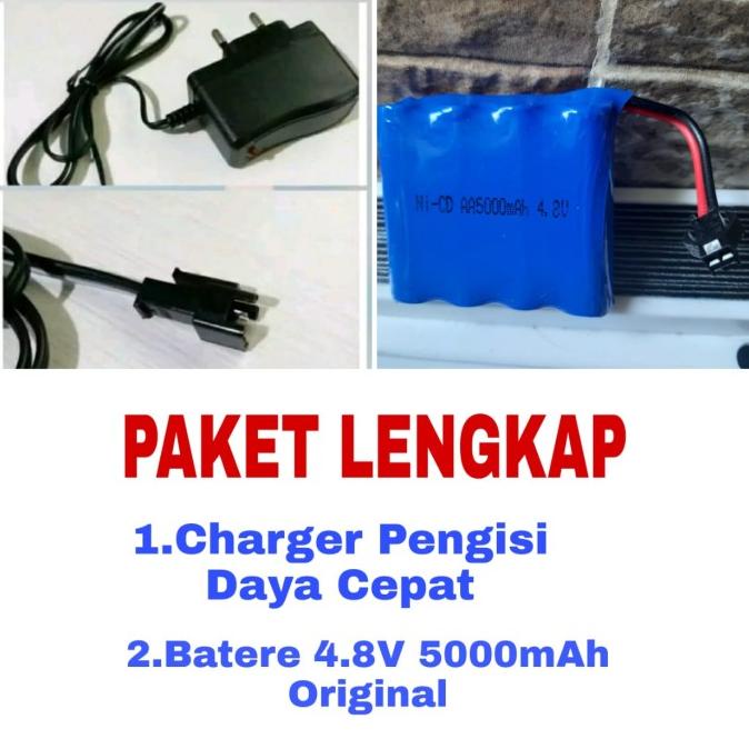 Mobil remot RC Charger Batere Dan Baterai 4,8V Mainan Remote Control