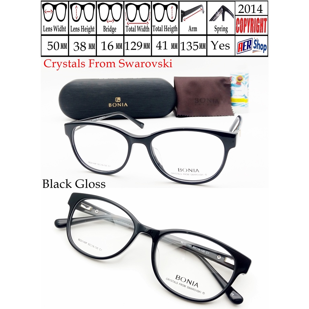 frame new BONIA ORIGINAL CRYSTALS FROM SWAROVSKI kacamata minus bonia