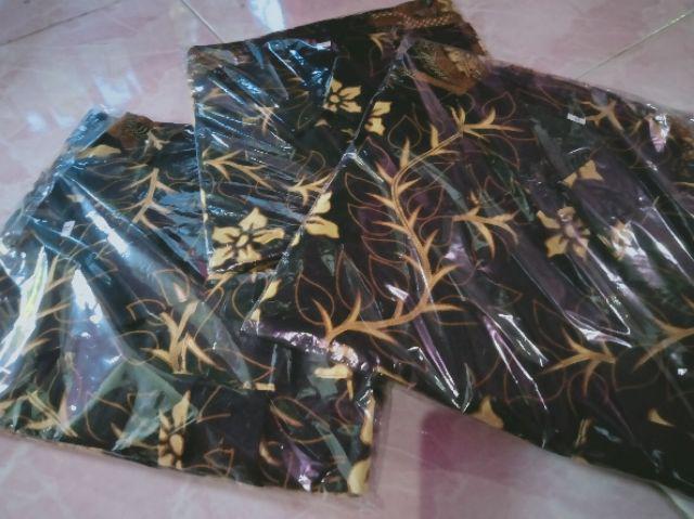Ready Batik Hrb026 Kenongo Kemeja Hem Pendek Padi Pekalongan M L Xl Murah Keren Bati Pria Wajik Biru