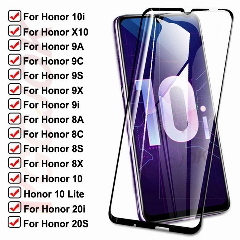 9D Tempered Glass For Huawei honor 10i 9i 20i 20S X10 Protective Glass Honor 10 Lite 8A 8X 8S 8C 9A 9X 9C 9S Screen Safety Film