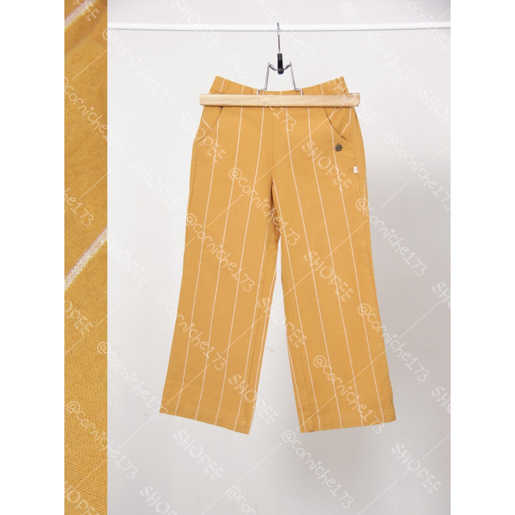 Corniche Kids Wide Stripe Pants Kids Yellow - TI K90179