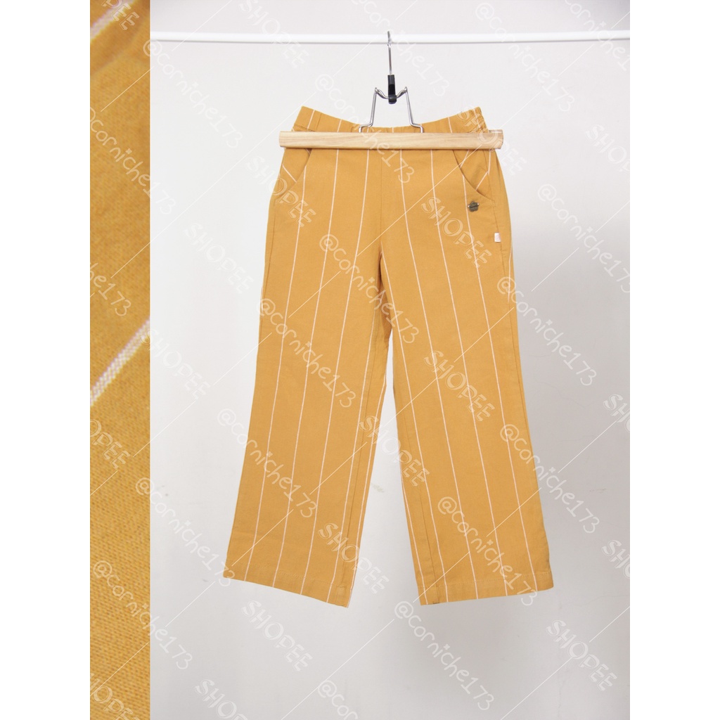 Corniche Kids Wide Stripe Pants Kids Yellow - TI K90179