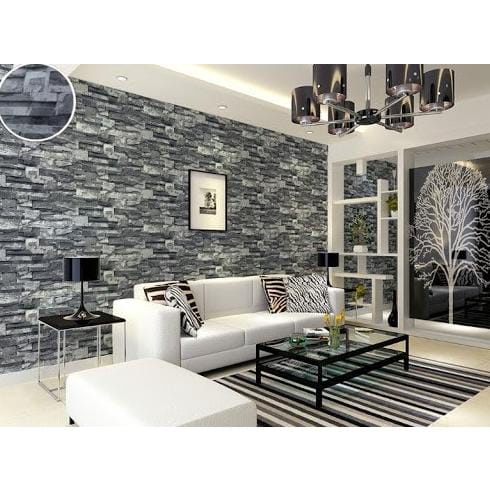 Paket 10 Lembar Wallpaper Dinding 3D Embossed, Bahan Foam Timbul Motif Batu Bata Alam / Wallfoam Dekorasi Rumah-6