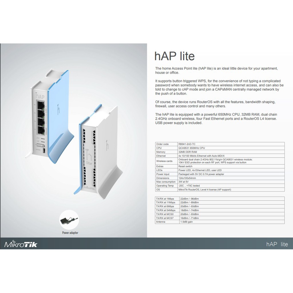 MikroTik hAP lite TC RB941-2nD-TC