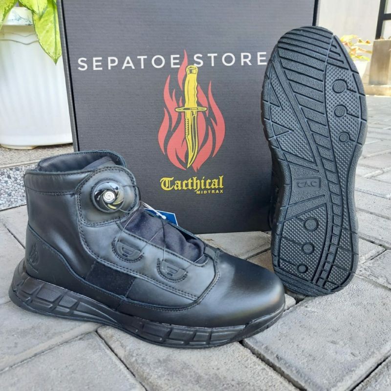 SEPATU PDH TNI POLRI TALI PUTAR TACTICAL MIDTRAX POLOS KULIT ASLI SEPATU PDH TACTICAL TALI PUTAR MERK TACTICAL