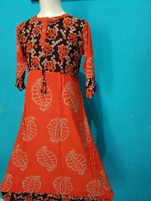 Longdres batik kancing cap