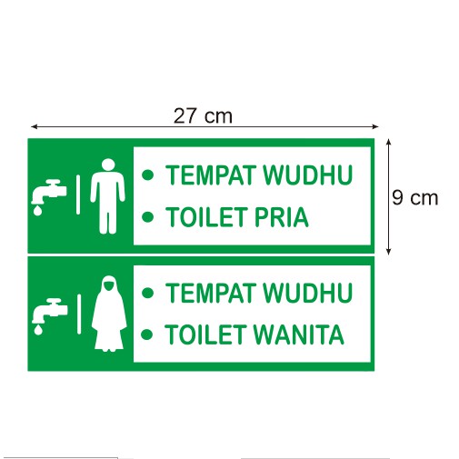 Stiker Tempat  wudhu  dan toilet pria dan wanita  cutting 
