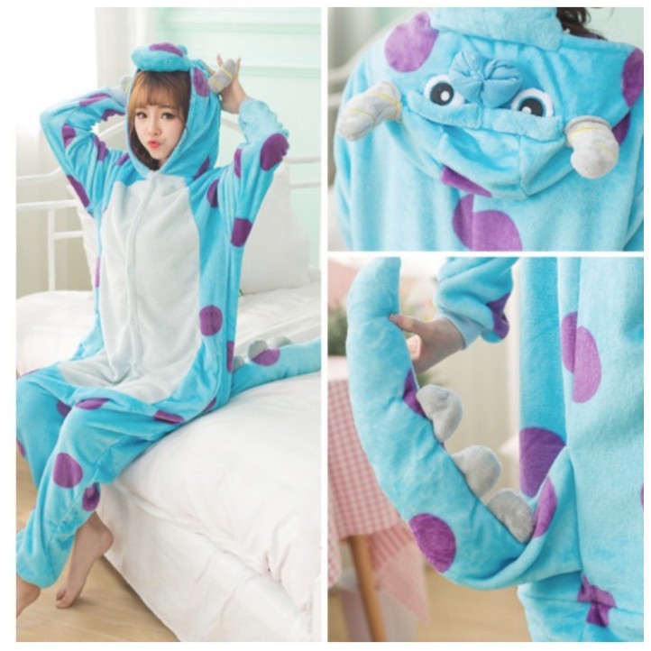 KOSTUM ONESIE PIYAMA KIGURUMI BAJU DINO SULLEY DEWASA