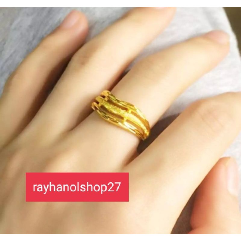 [ Koleksi Taobao ] Vietnam endapan Emas Cincin pasangan model Terlaris bahan berlapis emas 23k