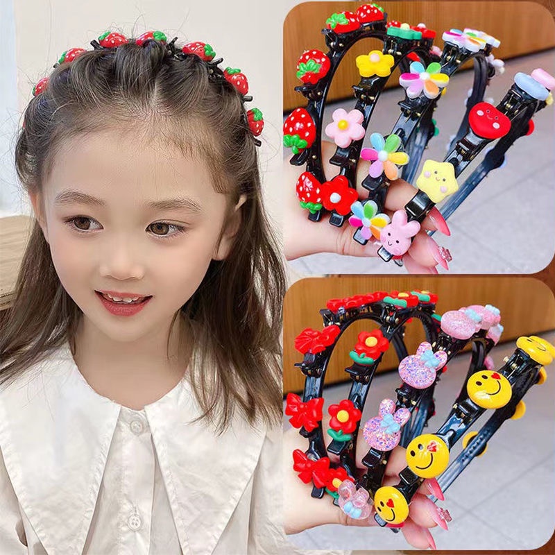 ONLYONE12 Bando Kepang Rambut Anak / Bando Anak Jepit Korea / Bando Bunga Melingkar Bando Jepitan Rambut B221