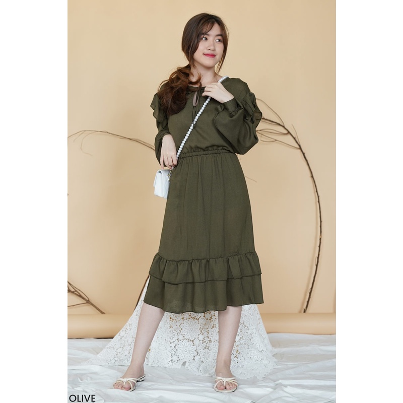 Naomi Crinkle Dress Casual Dres Wanita