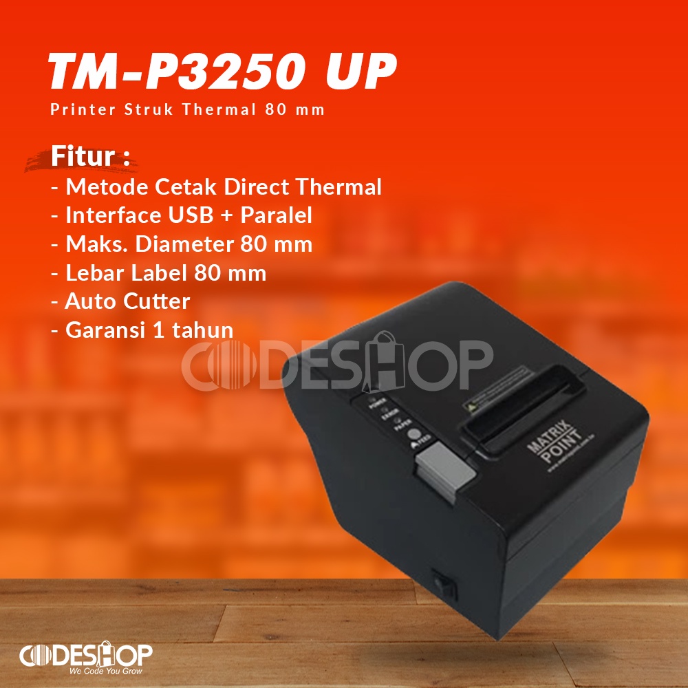 Printer Thermal Matrix Point TM P3250 UP 80 mm USB + Paralel