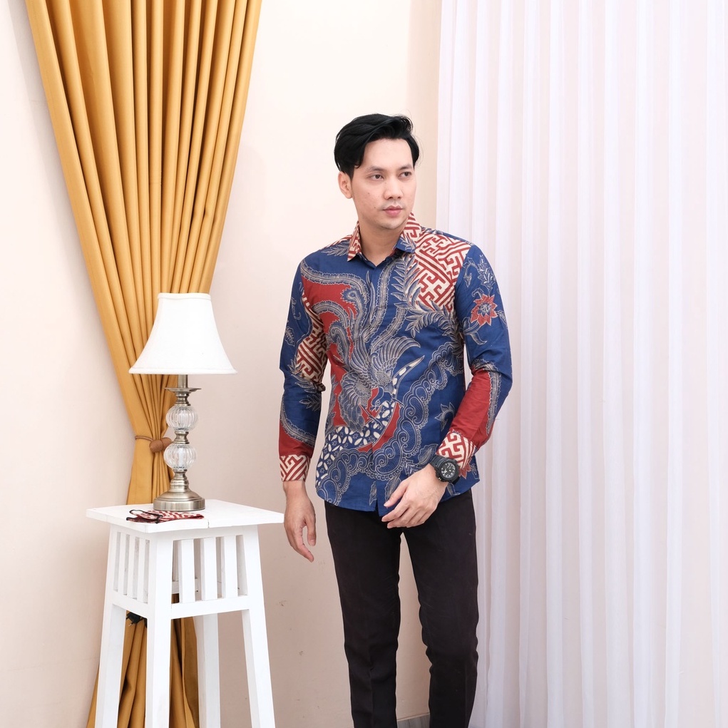 Batik pria modern slimfit Baju Batik Pria Lengan Panjang slim fit baju batik pria premium baju seragam batik KJ002 kemeja batik pria lengan panjang full furing baju batik alisan pria Kemeja batik slim fit pria batik slimfit batik pria premium batik solo