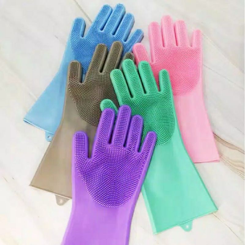 Sarung Tangan Sikat Dish Washing/sarung Tangan cuci piring