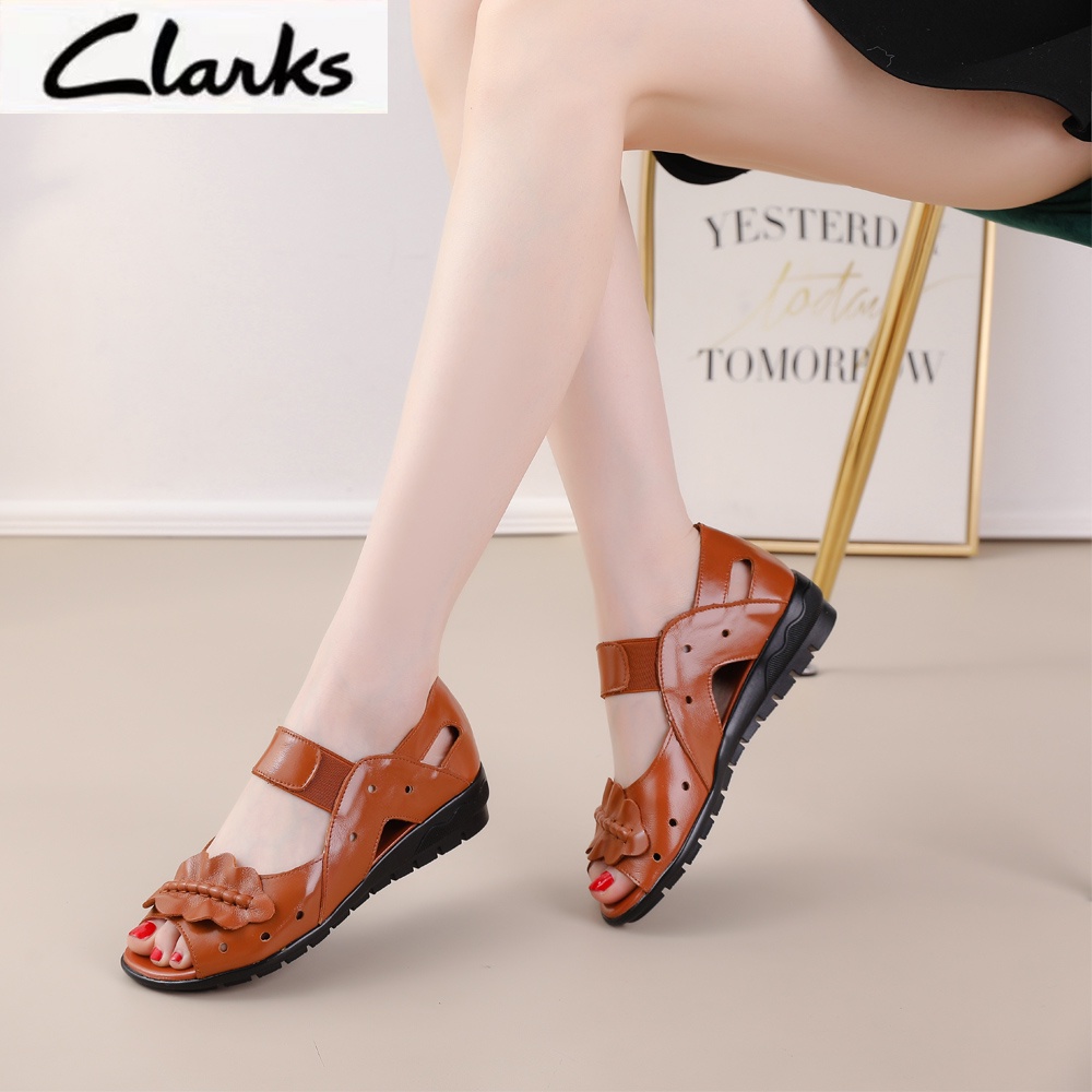 Clarks new pita woman  / clarks flat wanita kulit asli /Sepatu sandal flat